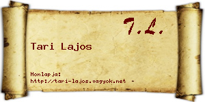 Tari Lajos névjegykártya