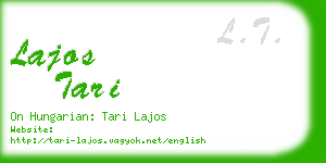 lajos tari business card